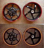 powder coated wheels with reflective rim strip