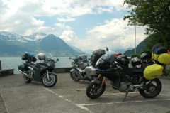 Our buddys at a stop in Switserland