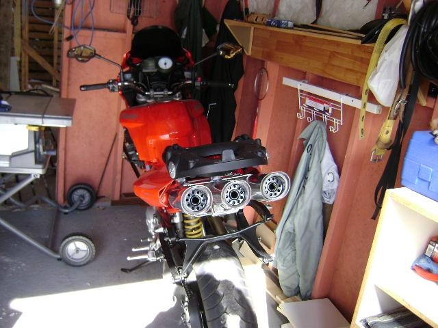 home made muffler three pipe 1000 ds