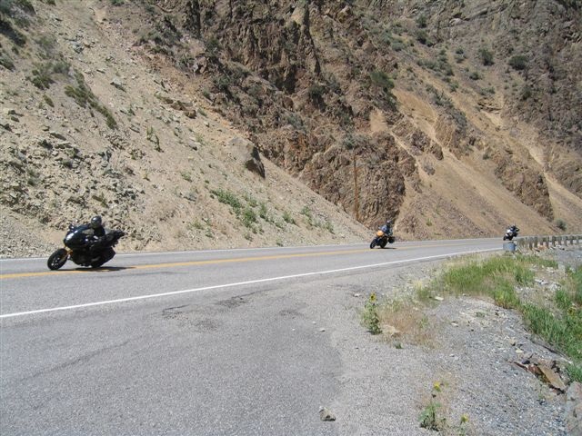 Ripping ahead of a Ulysses on Rt. 75 near Salmon Idaho