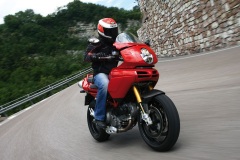 Red 1100S on the road