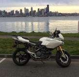 Lia's 2009 1100s, with Seattle in the background