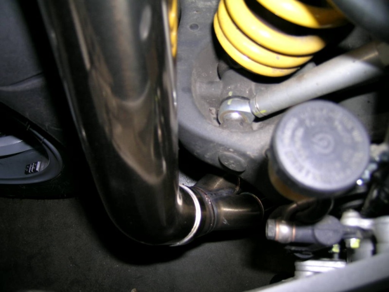 Arrow header/collector at Remus down pipe