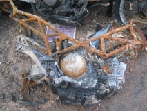 The wheels and Forks Melted