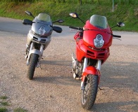 My red multi and a grey one