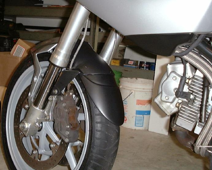 Front fender extended & mounted